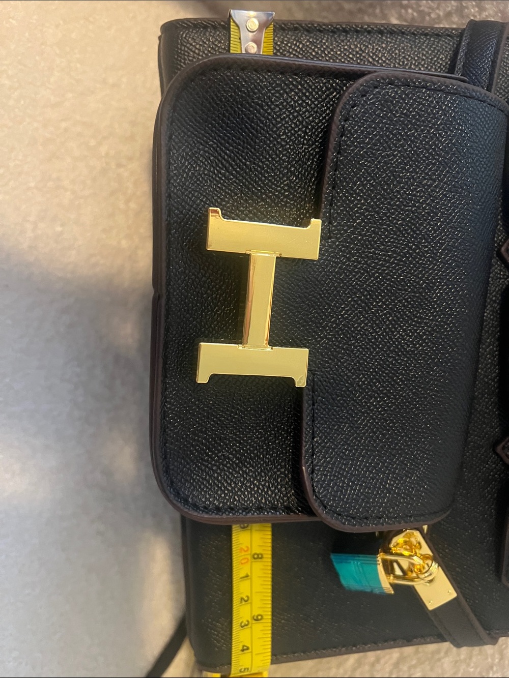 INSPIRED Black Structured Top-Handle Women’s Bag with Gold Hardware - Picture 12 of 14